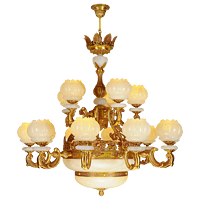 Hongrong Lighting,European luxury Spanish marble LAD-8273/10+5 full copper lamp