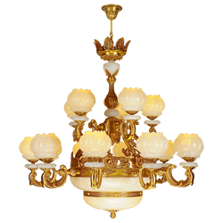 Hongrong Lighting,European luxury Spanish marble LAD-8273/10+5 full copper lamp