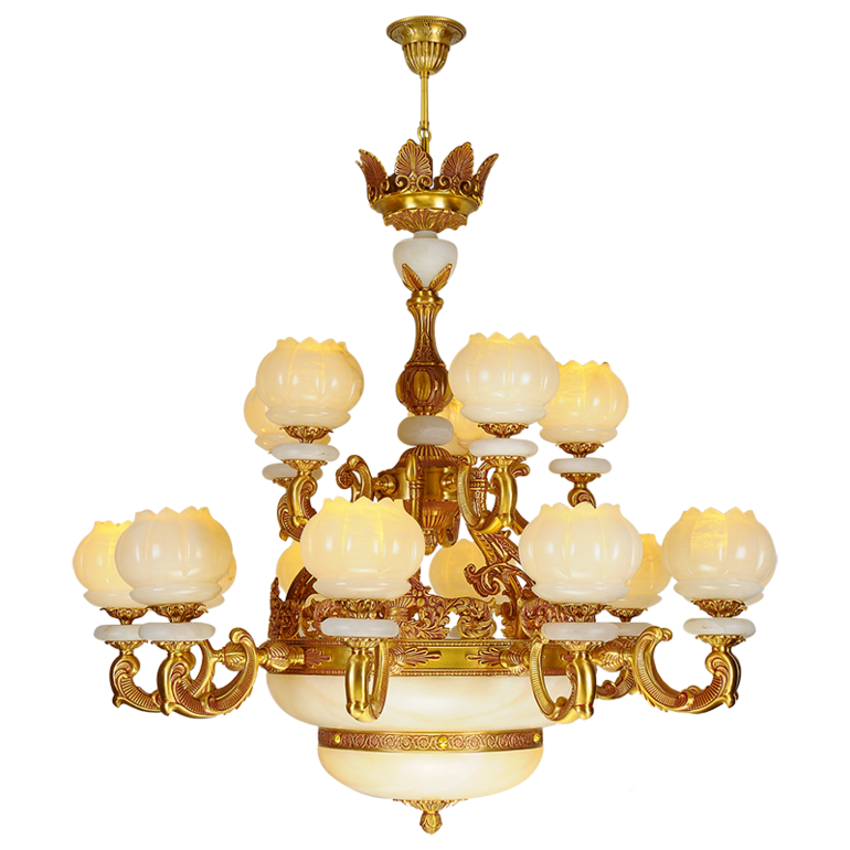 Hongrong Lighting,European luxury Spanish marble LAD-8273/10+5 full copper lamp