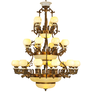 Hongrong Lighting,Copper European Spanish marble hotel restaurant chandelier lamp
