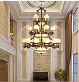 Hongrong Lighting,Copper European Spanish marble hotel restaurant chandelier lamp