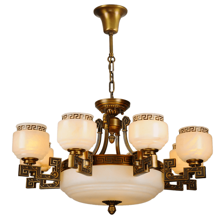 Hongrong Lighting,The new Chinese style luxury Spanish marble full copper lamp