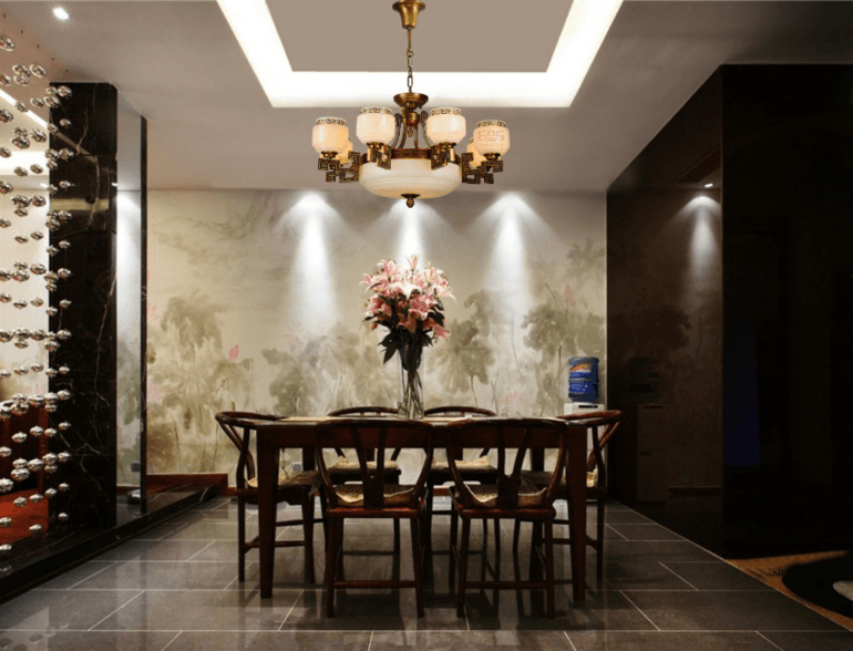 Hongrong Lighting,The new Chinese style luxury Spanish marble full copper lamp