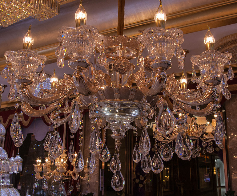 European-style,indoor,glass,crystal chandelier lamp