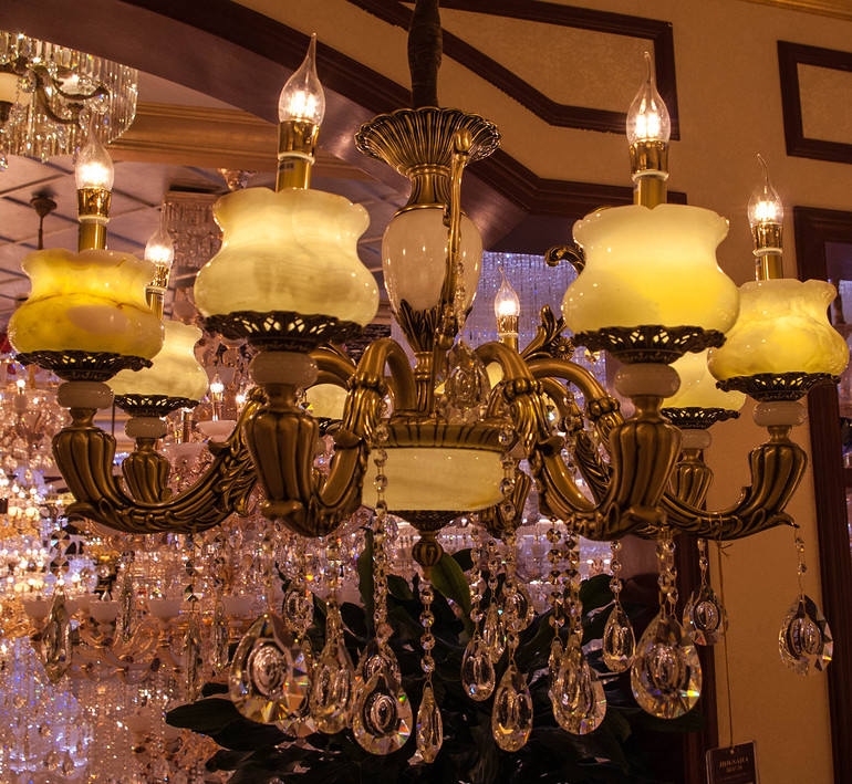 European-style,indoor,glass,crystal chandelier lamp