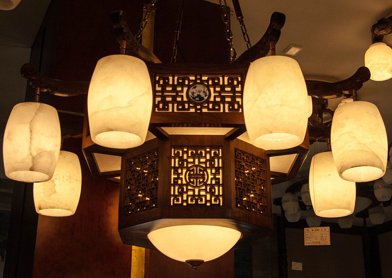 Chinese-style,indoor,glass,crystal chandelier lamp