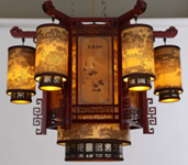 lumes Lighting,Archaize new Chinese chandelier, round solid wood double building