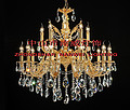 Brass lamp,European-style,grace,Golden,indoor,transparent,crystal,candle,Warm light