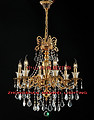 Brass lamp,European-style,chandelier,Golden,indoor,transparent,crystal,candle,Warm light