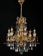 Brass lamp,European-style,chandelier,Golden,indoor,transparent,crystal,candle,Warm light