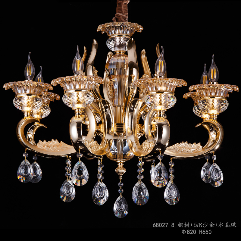 Yimeijia modern interior glass chandelier + bronze 68093-8