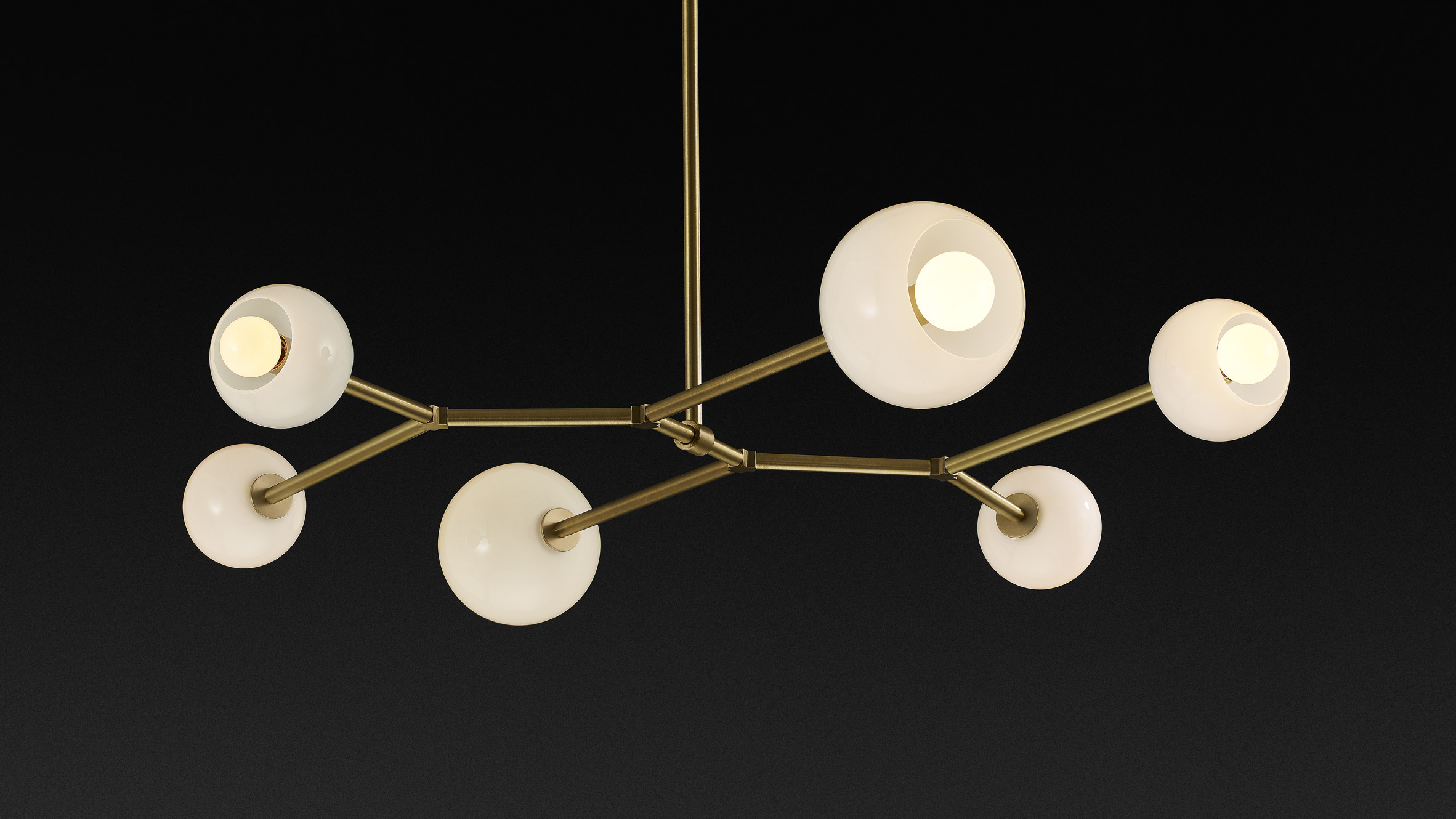 Zig-Zag Series Lamp Made From Brass and Glass