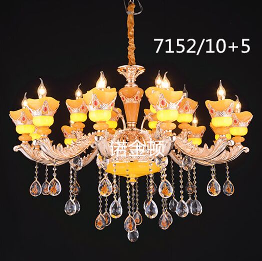 Chandelier,European-style,crystal,candle,villa,yellow,Warm light