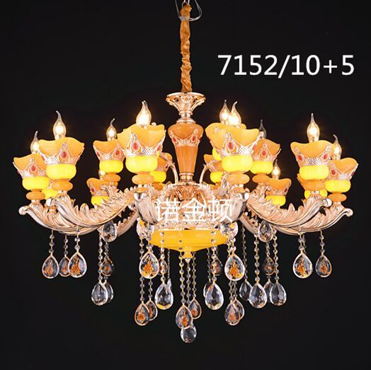 Chandelier,European-style,crystal,candle,villa,yellow,Warm light