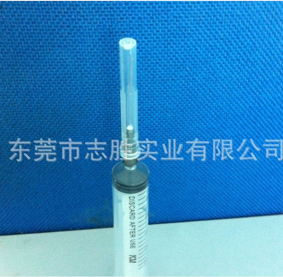 Two component syringe needle glue