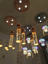 Chandelier,modern,transparent,colour,indoor