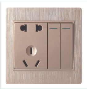 Socket,Electrical & Electronic Product,Five Holes,Double Controls,Wire Drawing,Plastic