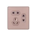 Socket,Electrical & Electronic Product,2/2/3 Holes,Wire Drawing,Rose Gold