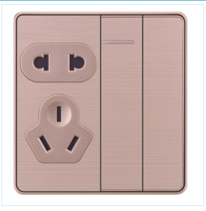 Socket,Electrical & Electronic Product,Five Holes,Double Controls,Wire Drawing,Rose Gold