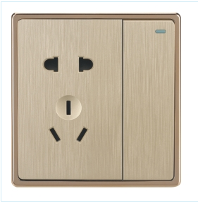 Socket,Electrical & Electronic Product,Five Holes,Single Control,Wire Drawing,Gold Panel