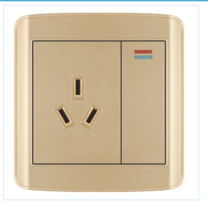 Socket,Electrical & Electronic Product,Three Holes,Single Control,Gold,Simple