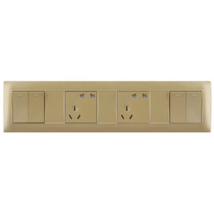 Socket,Electrical & Electronic Product,Five Holes,Double Controls,Champagne Gold