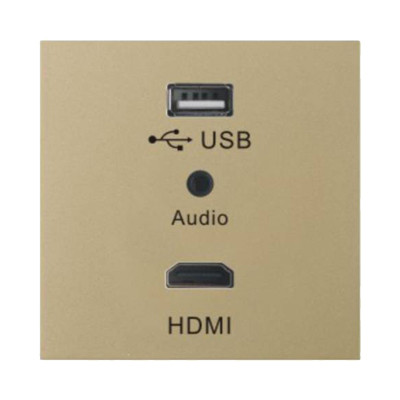 Socket,Electrical & Electronic Product,USB,HDMI,Audio,Champagne Gold