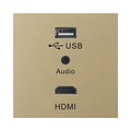 Socket,Electrical & Electronic Product,USB,HDMI,Audio,Champagne Gold