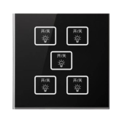 Switch,Electrical & Electronic Product,Five-Single Control,Black,Simple