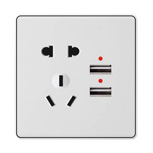 Socket,Electrical & Electronic Product,Five Holes,With USB,White,Simple