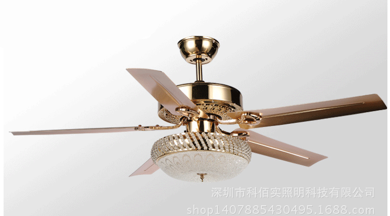 Fan Lamp,Decorative Lighting,Crystal,Luxury Gold