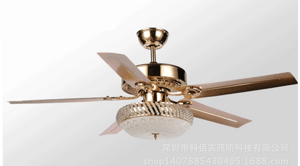 Fan Lamp,Decorative Lighting,Crystal,Luxury Gold