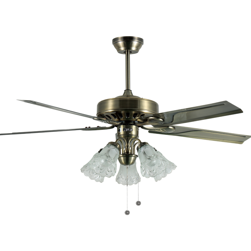 Fan Lamp,Decorative Lighting,Iron Leaf,Bronze,Grace,75W