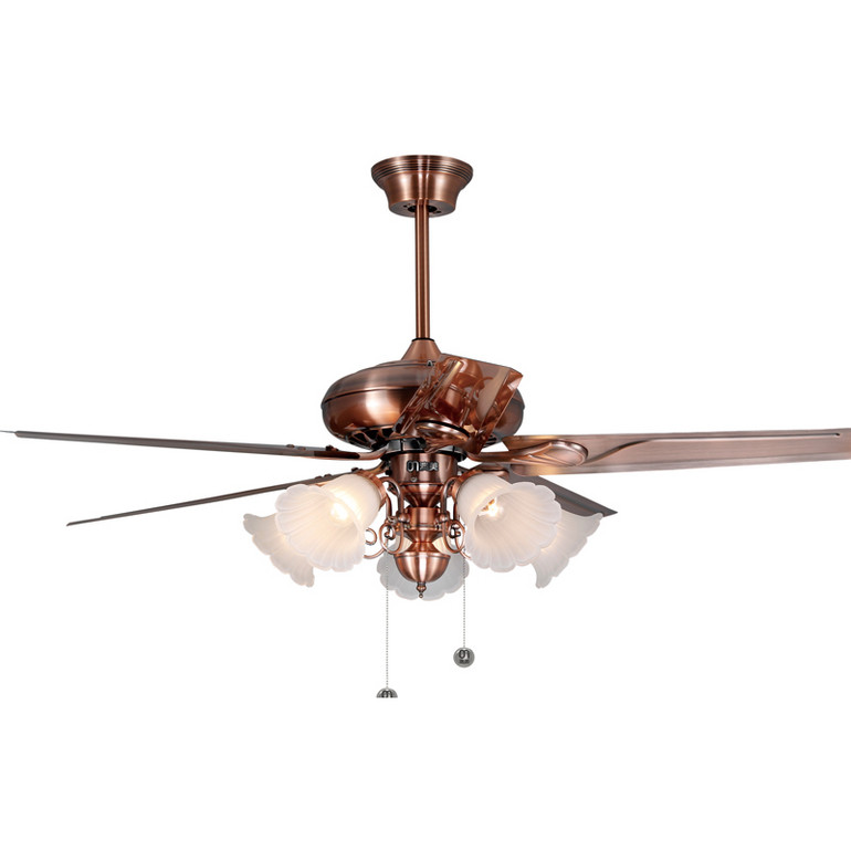 Fan Lamp,Decorative Lighting,Iron Leaf,Bronze,Classic,70W
