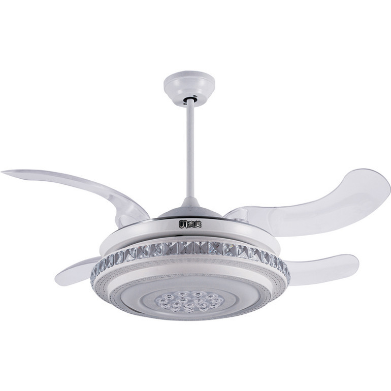 Fan Lamp,Decorative Lighting,Acrylic,transparent blade,White,70W