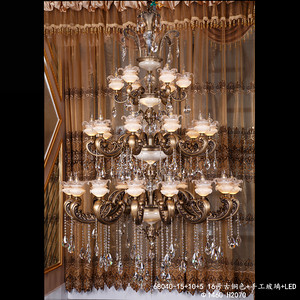 Yimeijia modern interior glass chandelier copper 68028-48