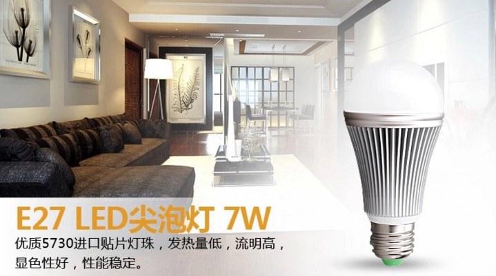 LED Bulb,LED Lighting & Technology,E27,OD-QPD07W