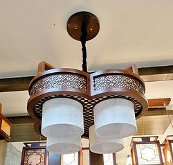 Chandelier,Decorative Lighting,Household,Wood,Four heads,Chinese style,88004