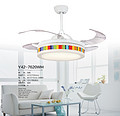 Fan European style living room color circular led remote control fan lamp