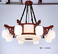 Chandelier,Decorative Lighting,Woodwork,Eight heads,Chinese-style,92039-8