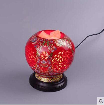 chinese-style,Bedroom,RED,ceramics,Hollow,Table Lamp