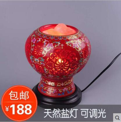 chinese-style,Bedroom,RED,ceramics,Hollow,Table Lamp