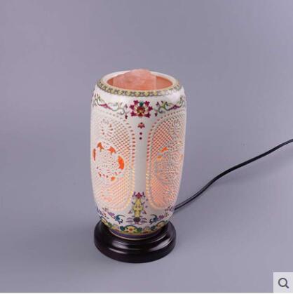 chinese-style,Bedroom,white,ceramics,Hollow,Table Lamp