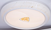 Simple iron, acrylic ceiling lamp, round white, yellow center home lighting