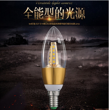 Liangketa LED bulb, 5W energy-saving lamp, pull tail tip bubble candle lamp, E27E14 small screw, spiral 5W, super bright single light source