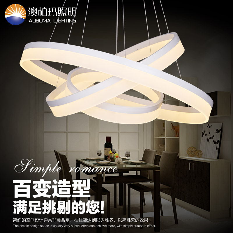 Modern, Simple, Living Room, Dining Room, Kitchen, Study, Household Lighting, LED, 100-300W, Acrylic, Round Ceiling Lamp