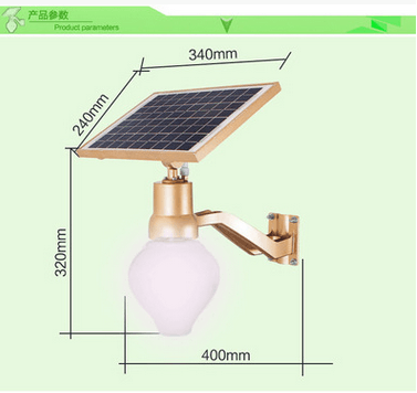 Outdoor Wall Lamp,Modern,gold,9w,solar energy