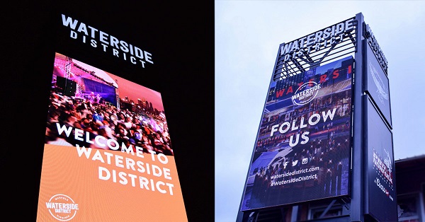 Two New LED Displays Light Up Revitalized Waterside District