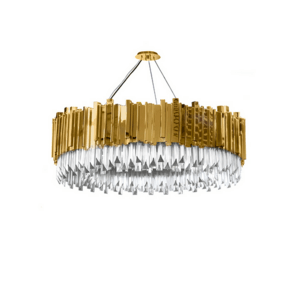 Chandelier,modern,crystal,circular,Golden