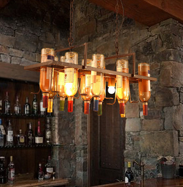 Chandelier,Northern Europe,wine bottle,personality,Bar counter